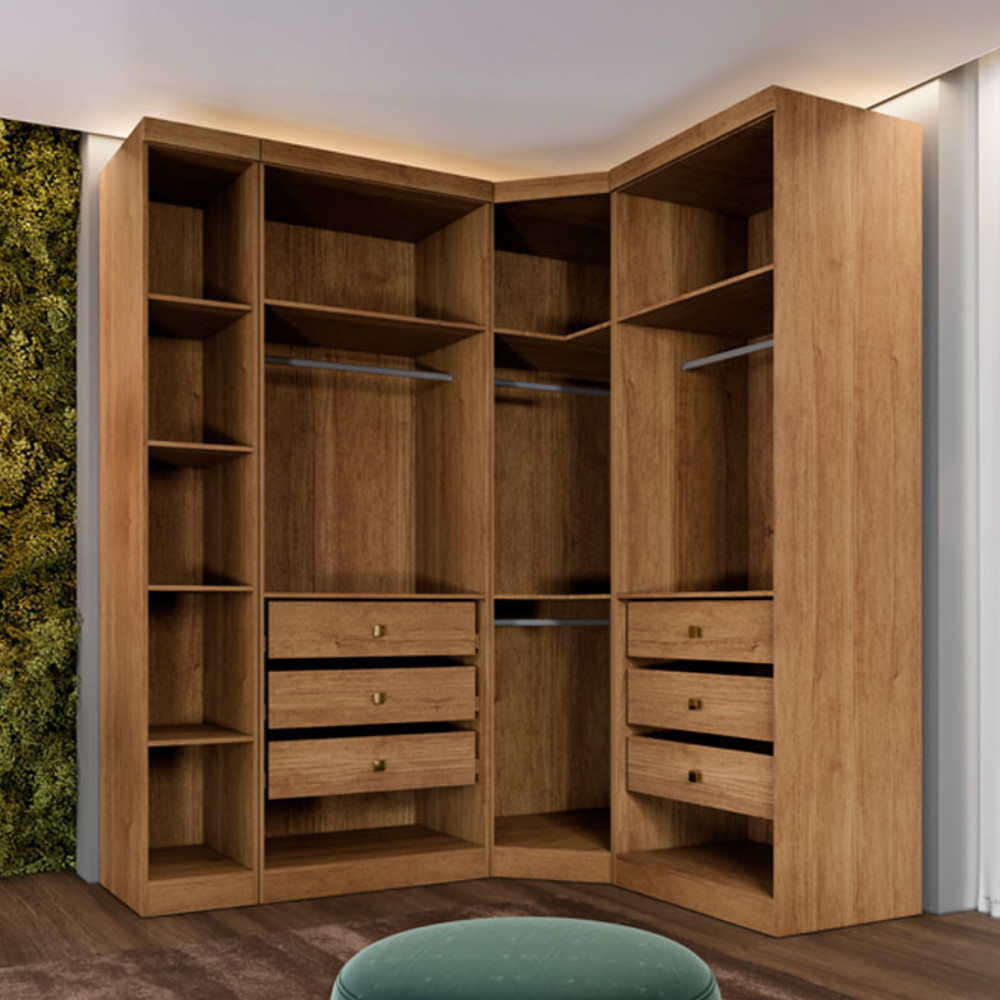 Closet Modulado Casal 6 Gavetas Safira 009 MDF Sem Portas Una Mobília