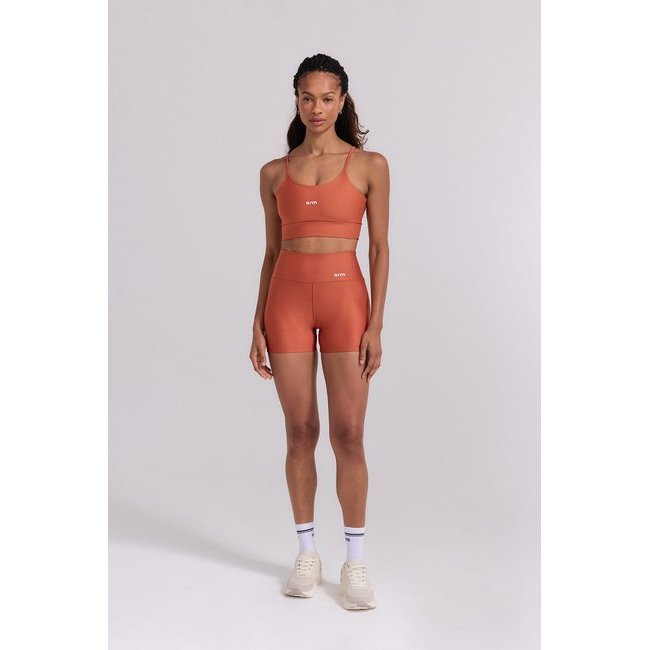 Conjunto Feminino Fitness Short +Top Terracota Proteção UV50+ Tecnologia Dry Stretch em 4 direções