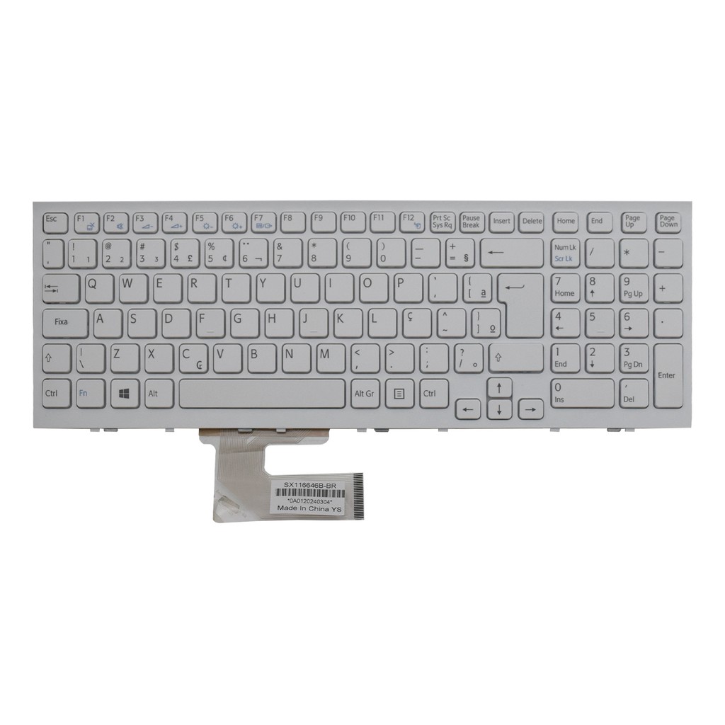 Teclado para Notebook Sony Vaio Part Number 148915721 | Branco ABNT2 em Oferta na Shopee