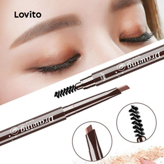 Lovito Lápis De Sobrancelha Casual Liso 2 Em 1 E Pincel De Sobrancelha Para Mulheres LCS09048 em Oferta na Shopee