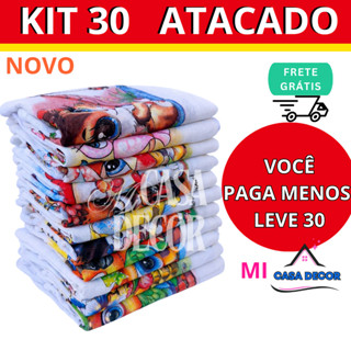 Pano De Prato Atacado Premium Estampado Kit Com 30 Peças em Oferta na Shopee