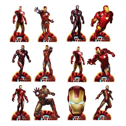 homem de ferro  - Displays de Festa 12x20cm MDF 3mm