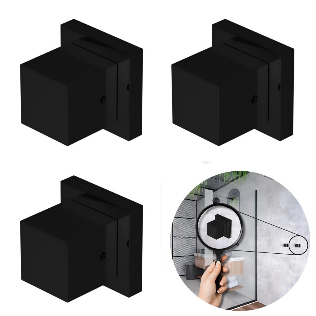 Kit 3 Acabamentos Para Registro de Chuveiro Preto Fosco Metal e ABS Padrão Deca 1/2 ou 3/4