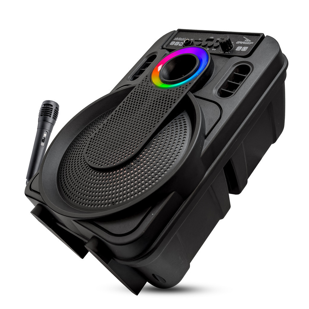 Caixa De Som Grande Bluetooth Potente Para Eventos Led RGB Painel Para Controle De Volume E Microfone