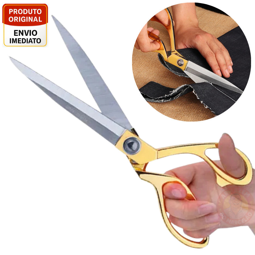 Tesoura Uso profissional dourada Prata para costureira - Tesoura Tapeceiro Forjada Alfaiate Crina em Oferta na Shopee