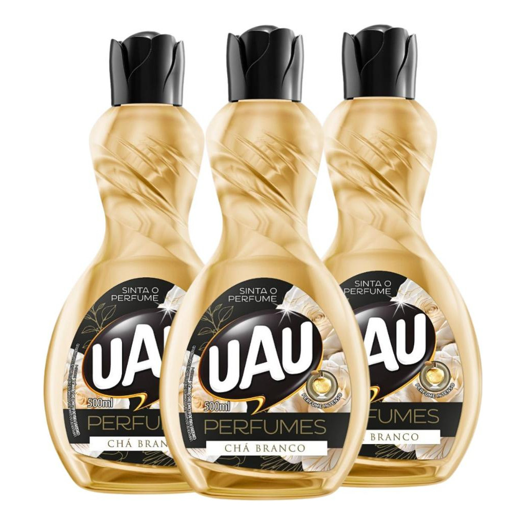 Kit 3un Limpador Perfumado 500ml Uau Ingleza Chá Branco Perfume Máximo