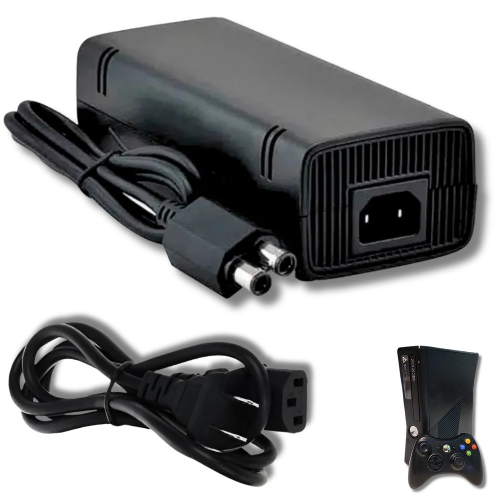 Fonte Xbox 360 Slim 2 Pinos + Cabo De Força Bivolt 110v/220v em Oferta na Shopee