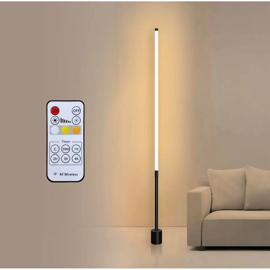 Luminária de chão led nórdica luz ambiente de canto acrílico c/ controle em Oferta na Shopee
