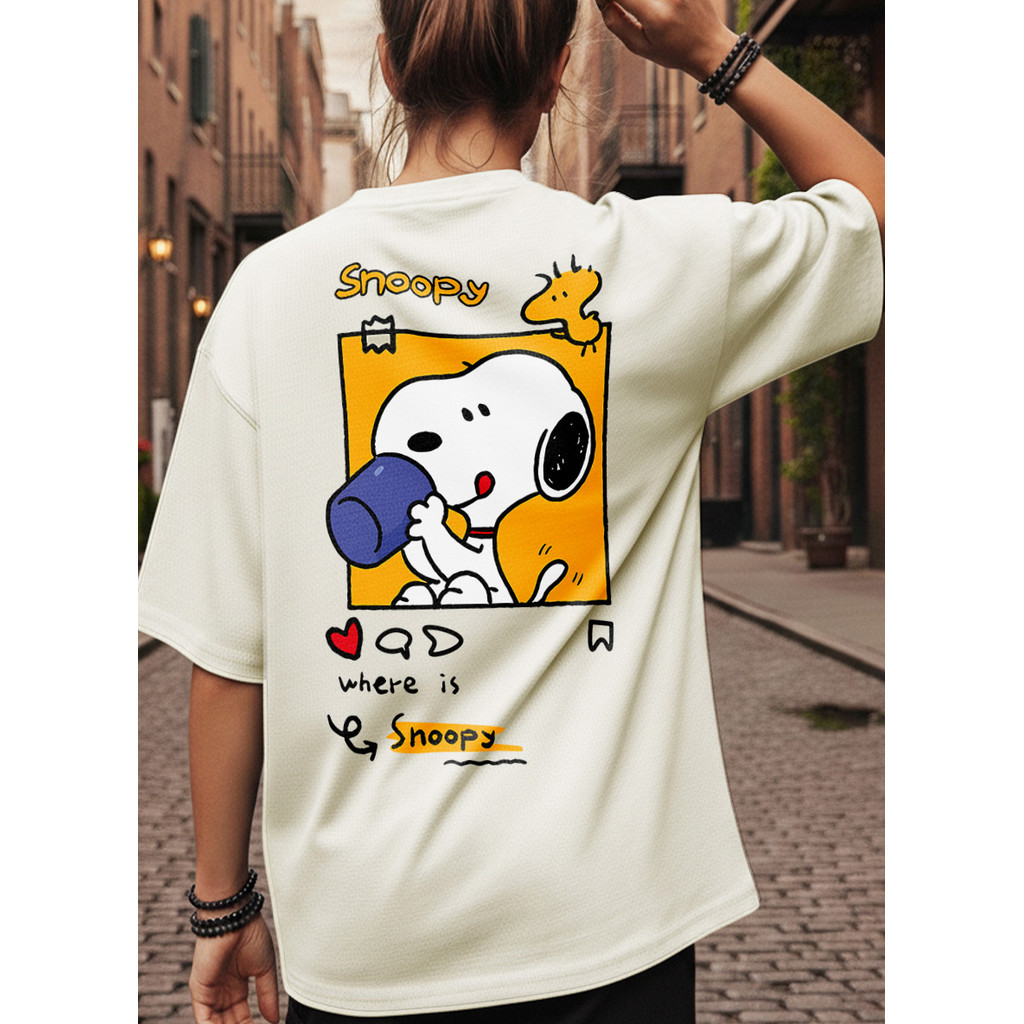 Camiseta Feminina do Snoopy Blusa Estampada Personagem de Algodão