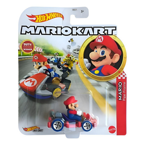 Mario Kart Hot Wheels Carrinho Miniatura 1:64 Colecionável MARIO PIPE FRAME