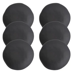 Conjunto Com 6 Pratos Fundo Orgânico Preto Matte 21,2cm Porto Brasil