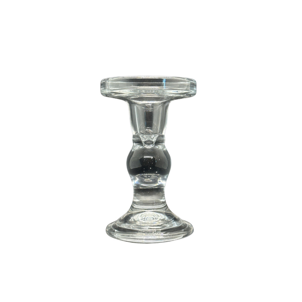 CASTIÇAL DE VIDRO CRISTAL PORTA VELA 14CM MOD10