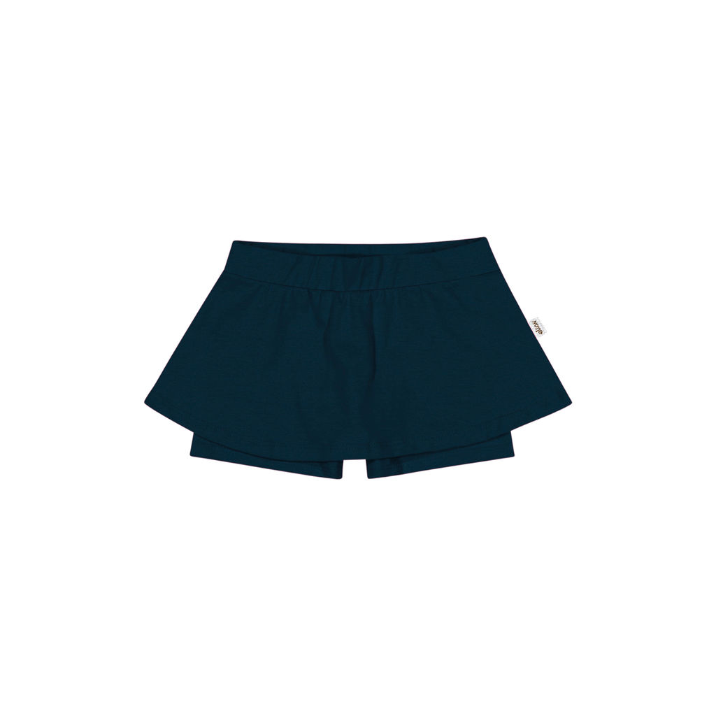 Short Saia Infantil Menina em Cotton Básico Elian Azul Marinho