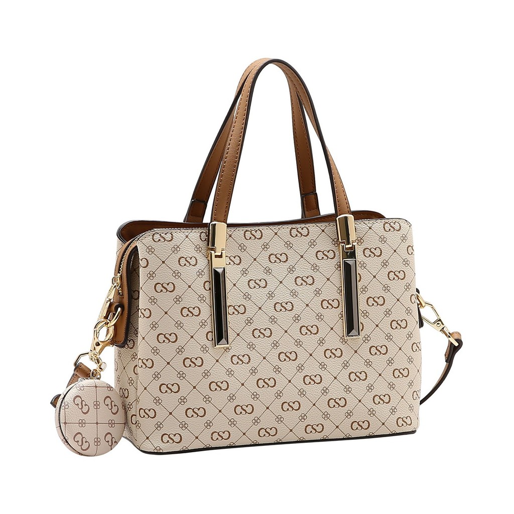 Bolsa Tote Monograma Elegance Bege Chenson