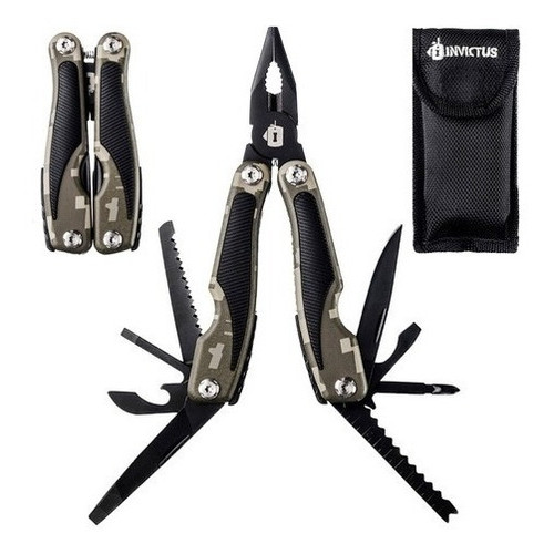 Alicate Tático Multitool Precision Invictus 9 Funções Trilha Cor Digital Camuflado