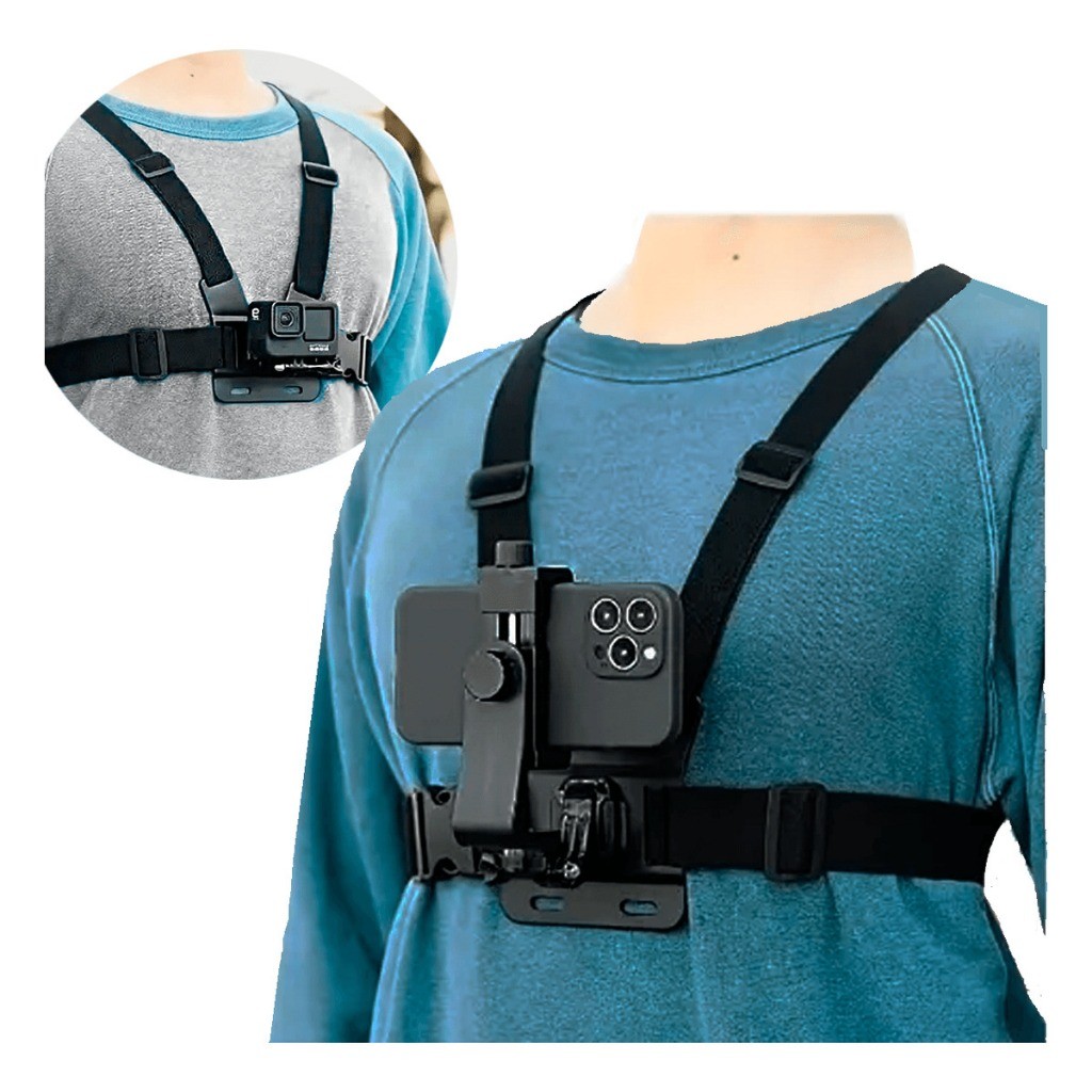 Suporte Peitoral Celular Gopro Sjcam Dji Action 4k Ultra Hd Preto em Oferta na Shopee
