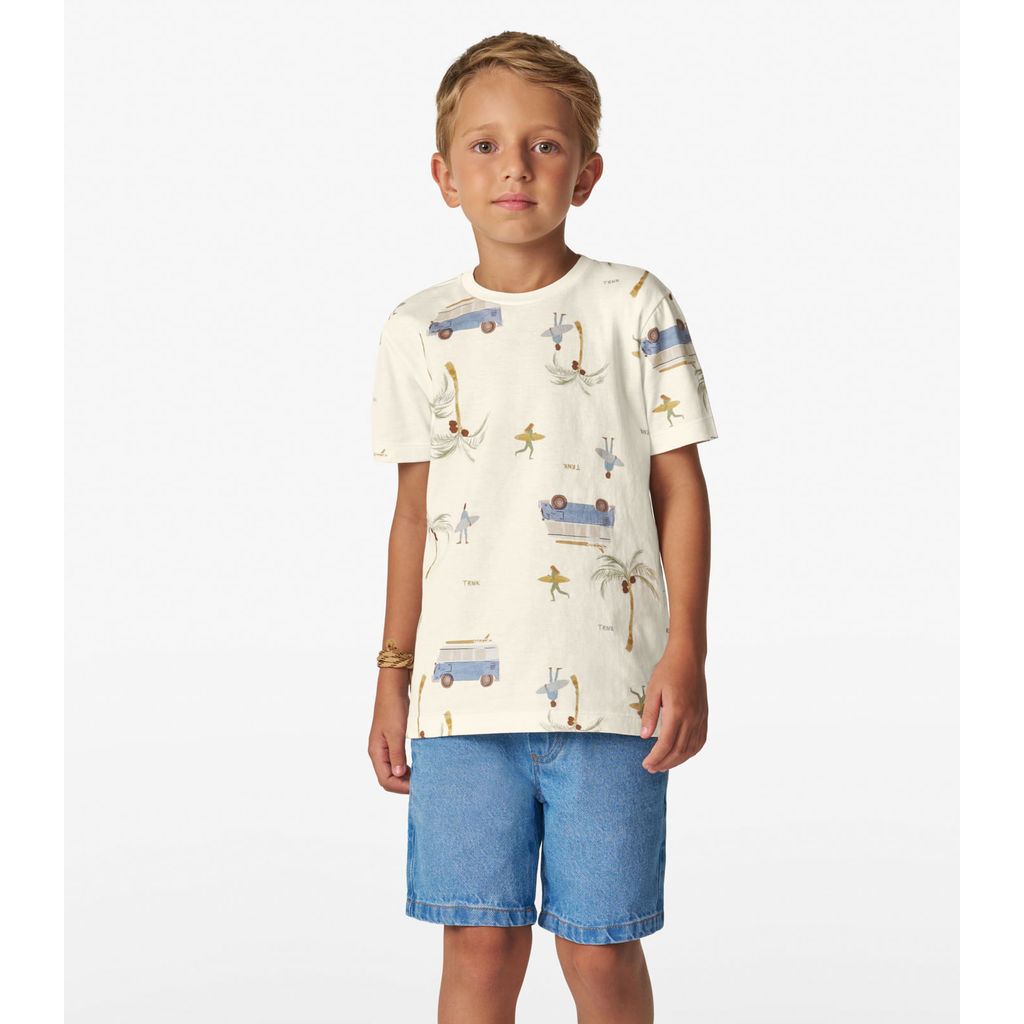 Camiseta Menino em Meia Malha Trick Nick Off White