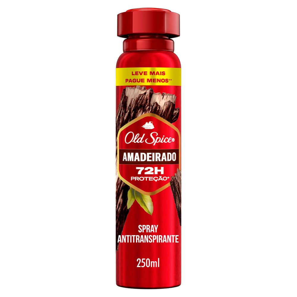 Desodorante Old Spice Amadeirado Spray Antitranspirante 250ml em Oferta na Shopee