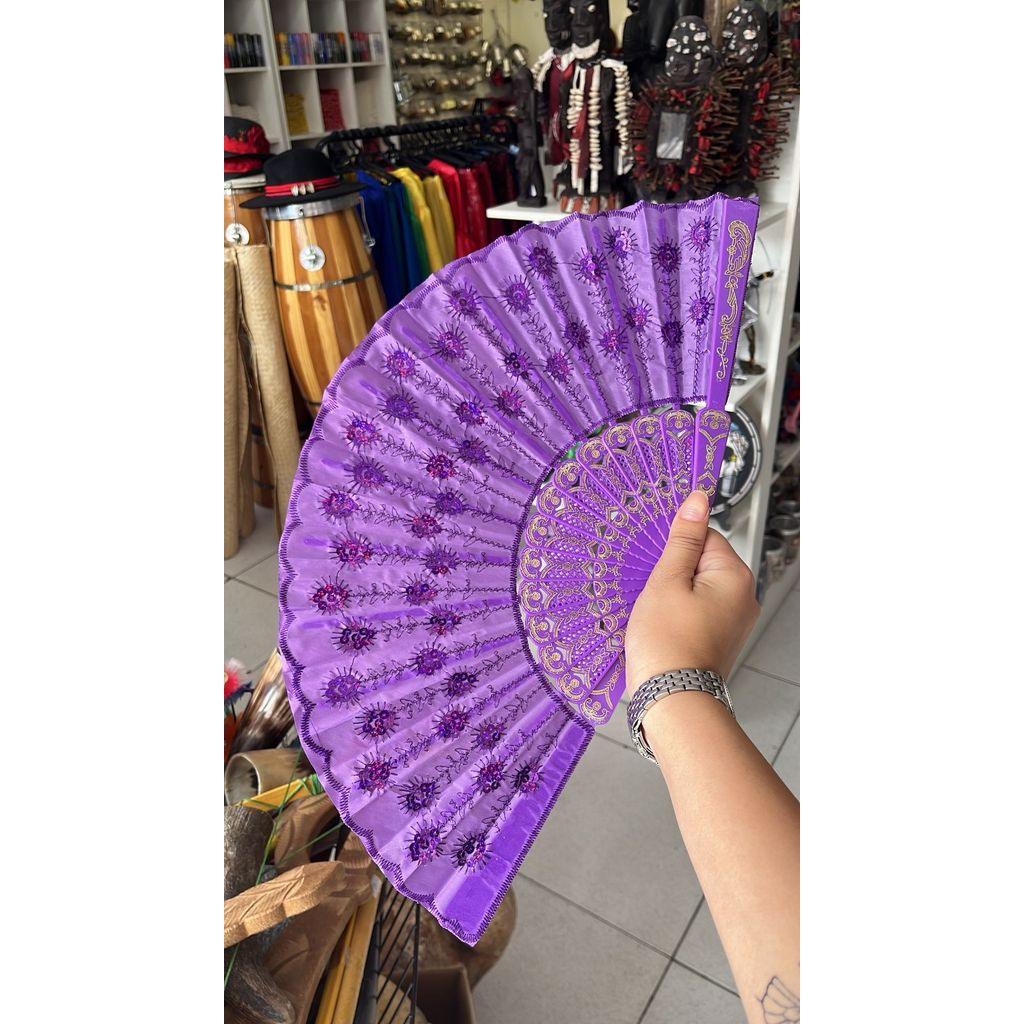 Leque Tradicional 45cm - Roxo