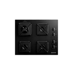 Cooktop a Gás Brastemp em Vidro Temperado com 04 Bocas Preto - BDS62AE