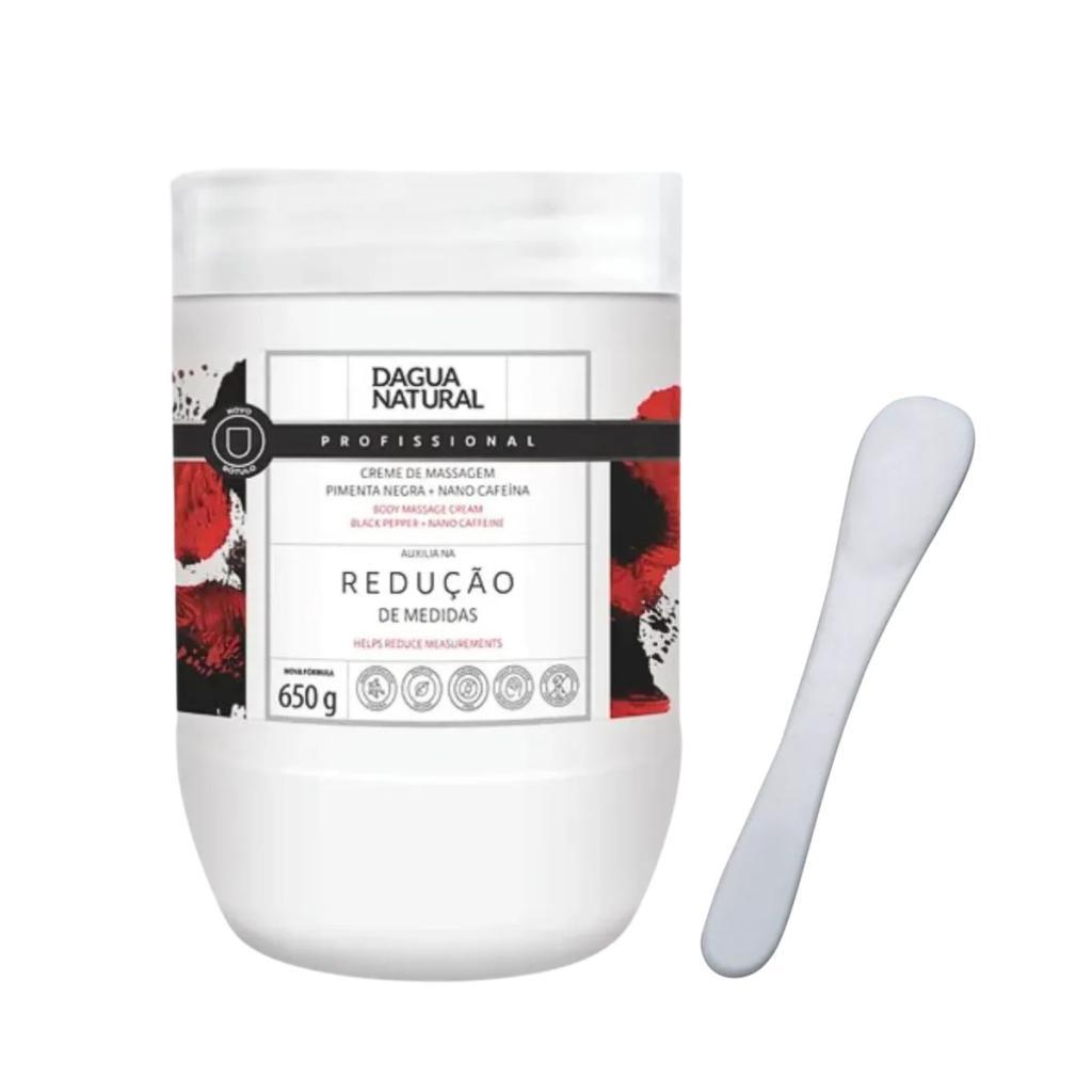 Kit Dagua Natural Creme De Massagem Pimenta Negra + Nano Cafeína 650G + Espátula Acrílica