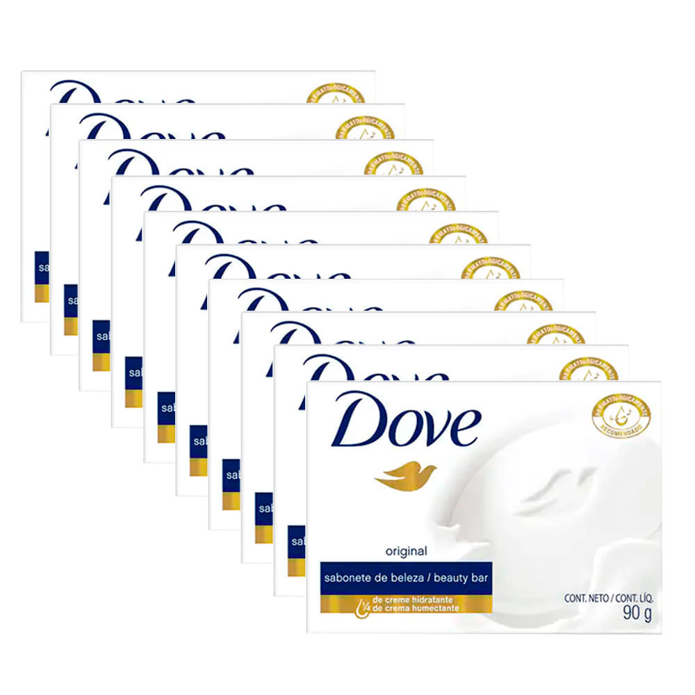 Kit Sabonete Em Barra Dove Original 90g 10 Unidades