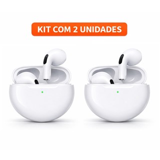 Kit 2 Fones Bluetooth PRO6 Sem Fio TWS com Estojo de Carga