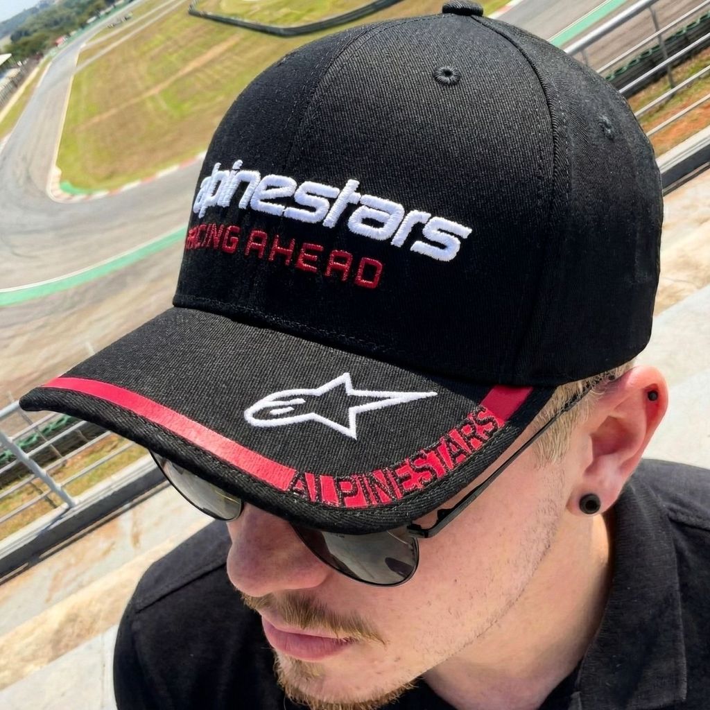 Bone Alpinestars Indent Preto Vermelho