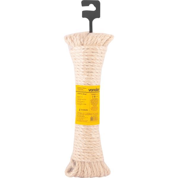 Corda Sisal 6 mm 15 metros Cartela Vonder