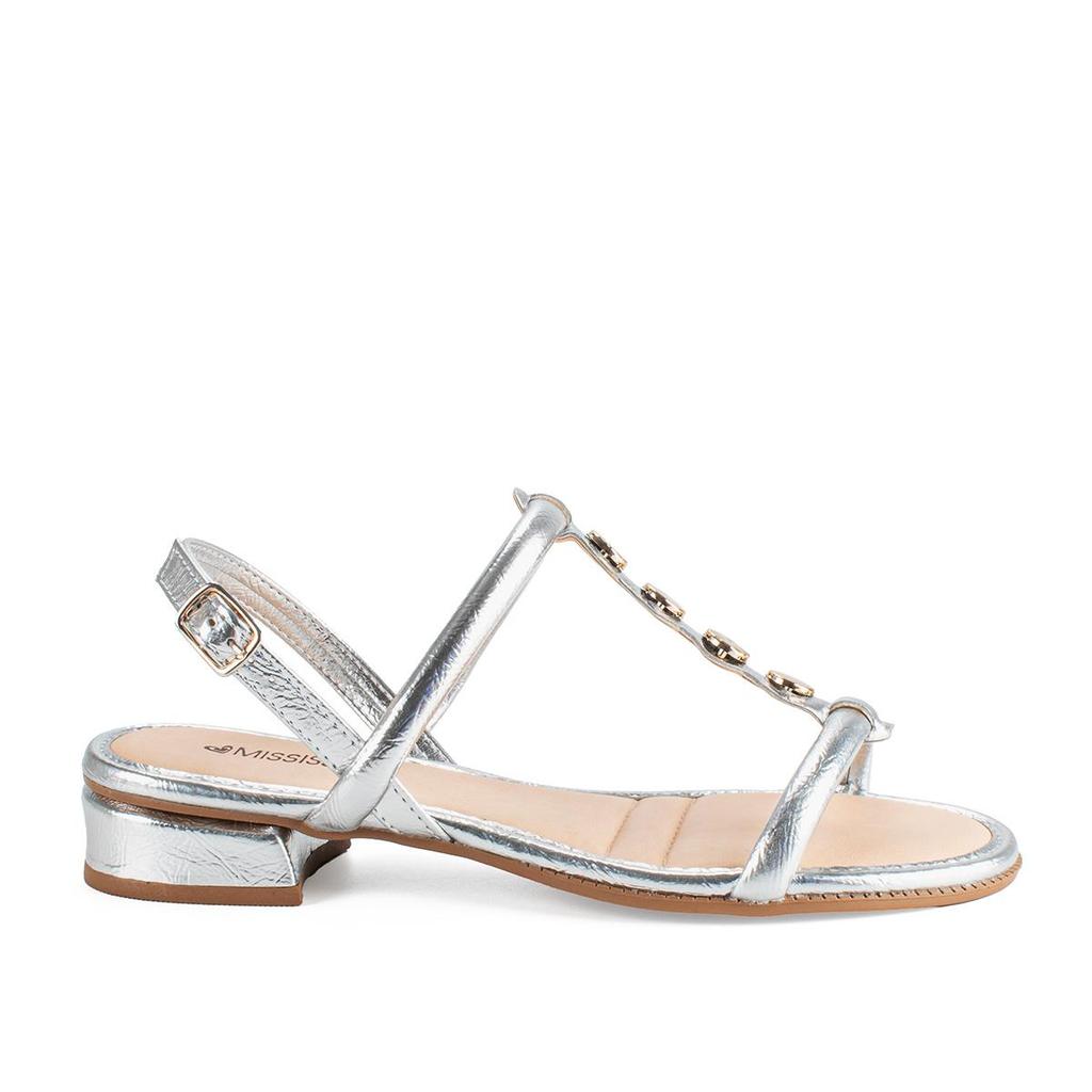 Sandália Mississipi de Salto Baixo Metalizada MC621 em Oferta na Shopee