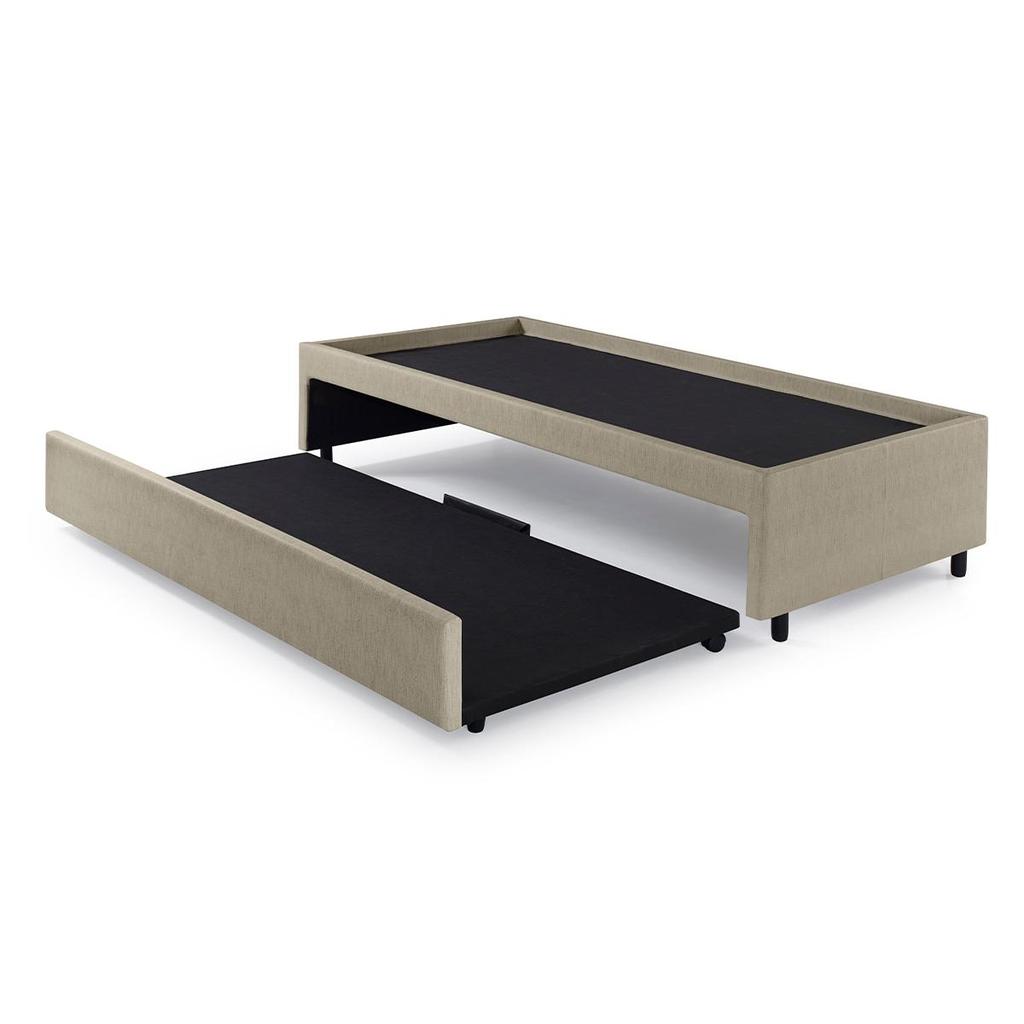 Bicama Box para Dois Colchões Viúva 120x203 Courino Bege
