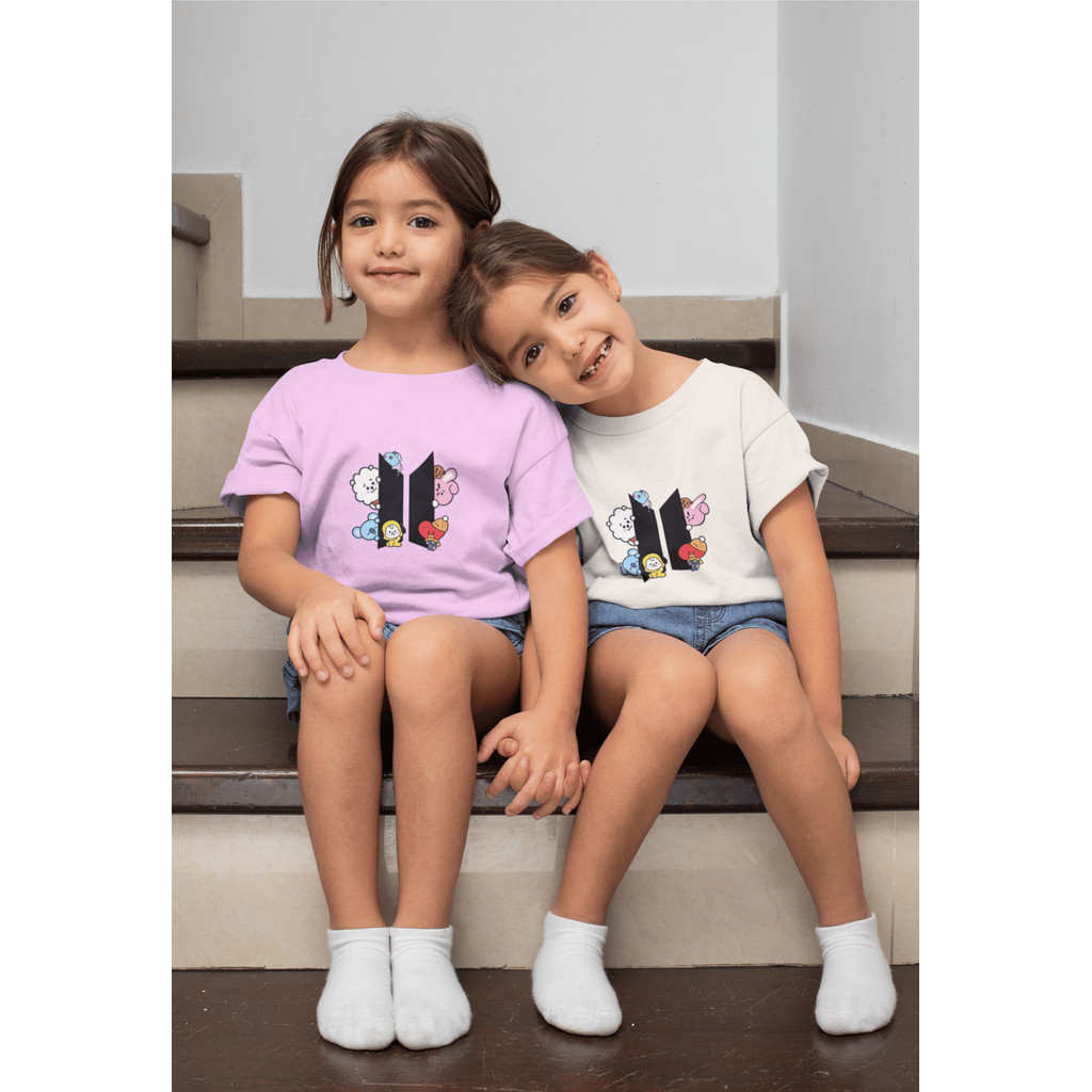 Camiseta básica Infantil menina Bts Tour Kpop 2026 BR Show Bangtan Sonyeondan Army