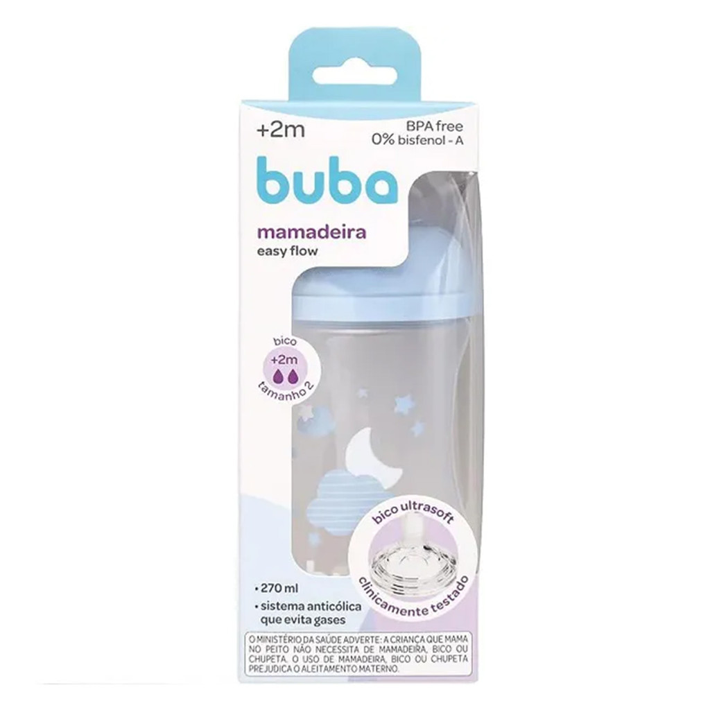 Mamadeira Buba Easy Flow Nuvem Azul 270ml em Oferta na Shopee