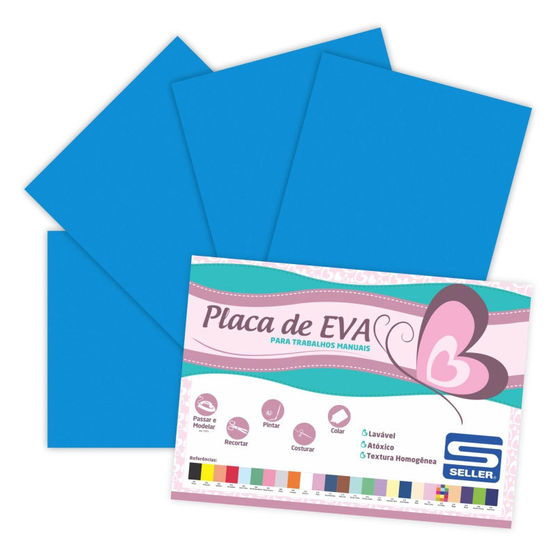 Placa de EVA 40X60cm Azul Royal pacote com 10 folhas Seller