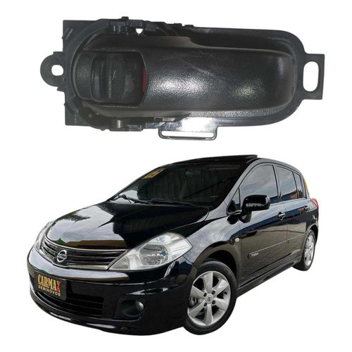 Maçaneta Interna Porta Dianteira Esquerda Tiida 2008 A 2013 Preto Dianteira