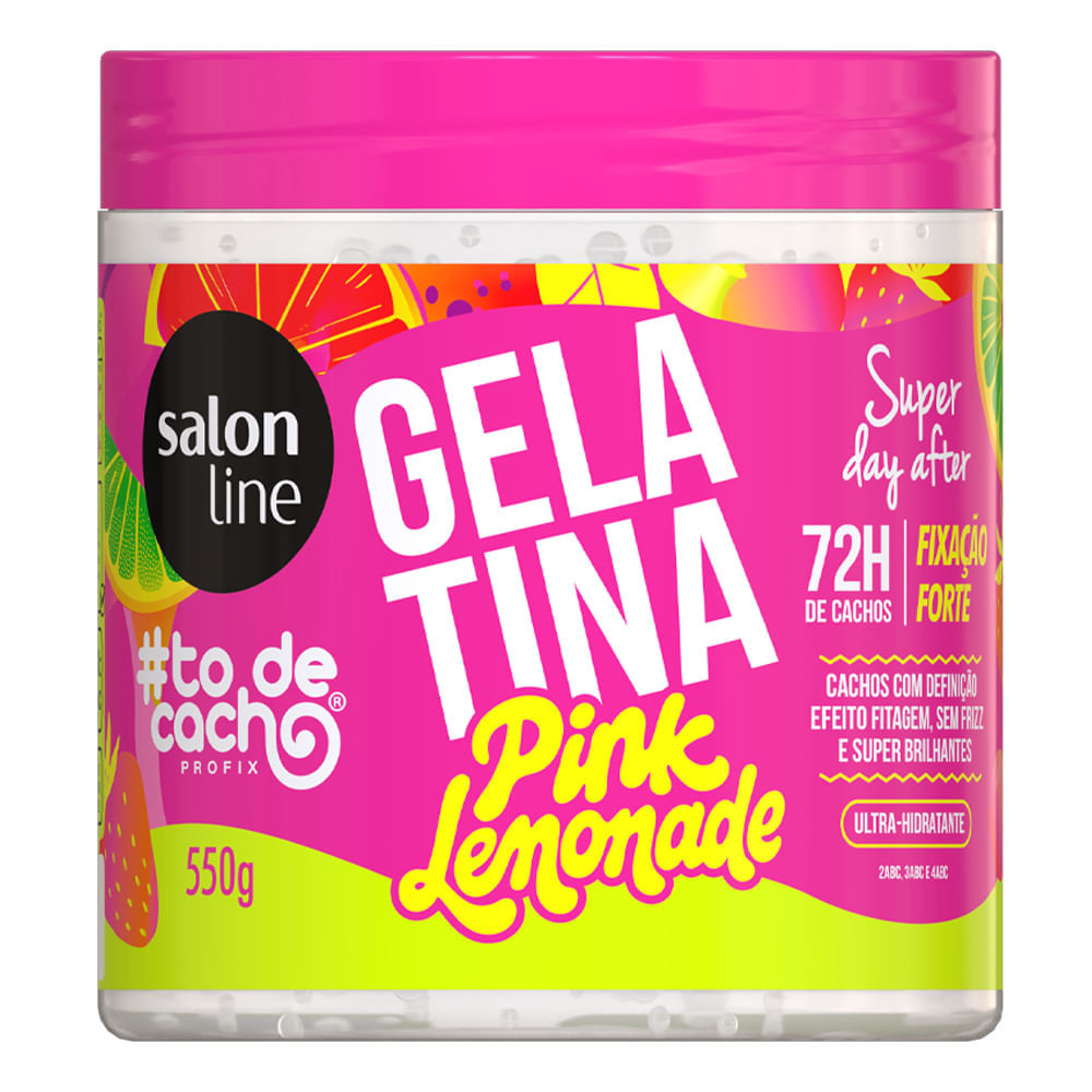 Gelatina Salon Line #todecacho Pink Lemonade 550g em Oferta na Shopee