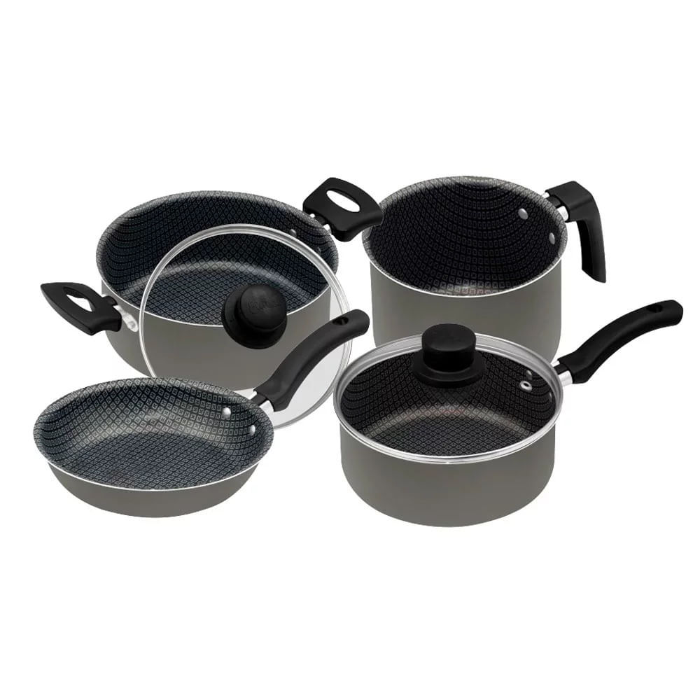 Conjunto de Panelas Antiaderente Eirilar Copacabana Grafite 4 Peças em Oferta na Shopee