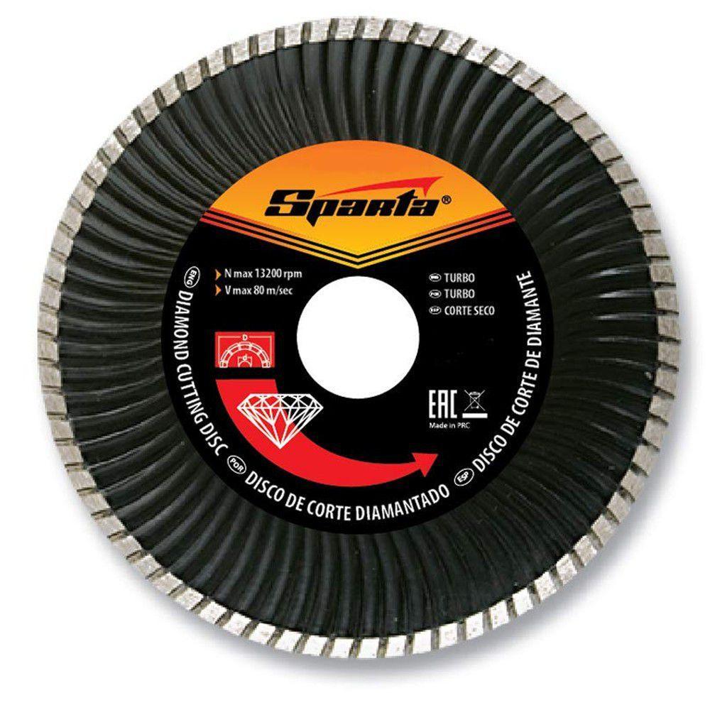 Disco Diamantado Turbo 4.1/2" 115mm Furo 22,23mm para Esmerilhadeira Sparta 7311755