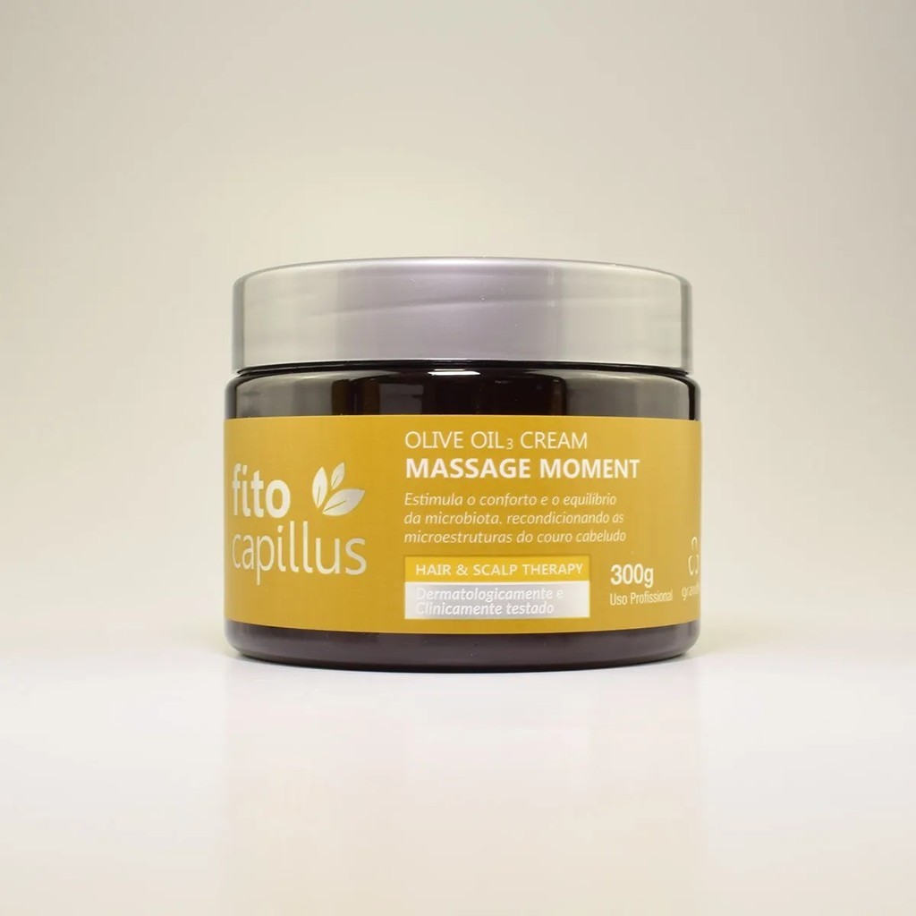 Olive Oil Cream Massage Moment Fito Capillus Olive Máscara Equilibrante para Pontas Secas e Raiz Oleosa 300 g