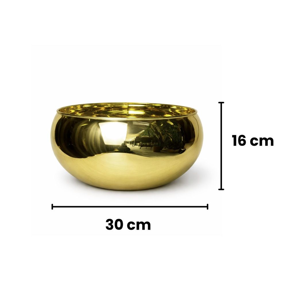 Vaso Vidro Grande Espelho Dourado Centro Mesa Décor Terrário — imagem 2 de 2