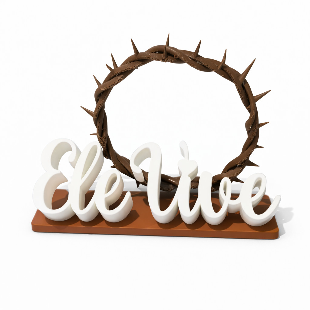 Troféu Ele Vive Cristão Decorativo Coroa de Espinhos Símbolo Fé Presente Religioso em Oferta na Shopee