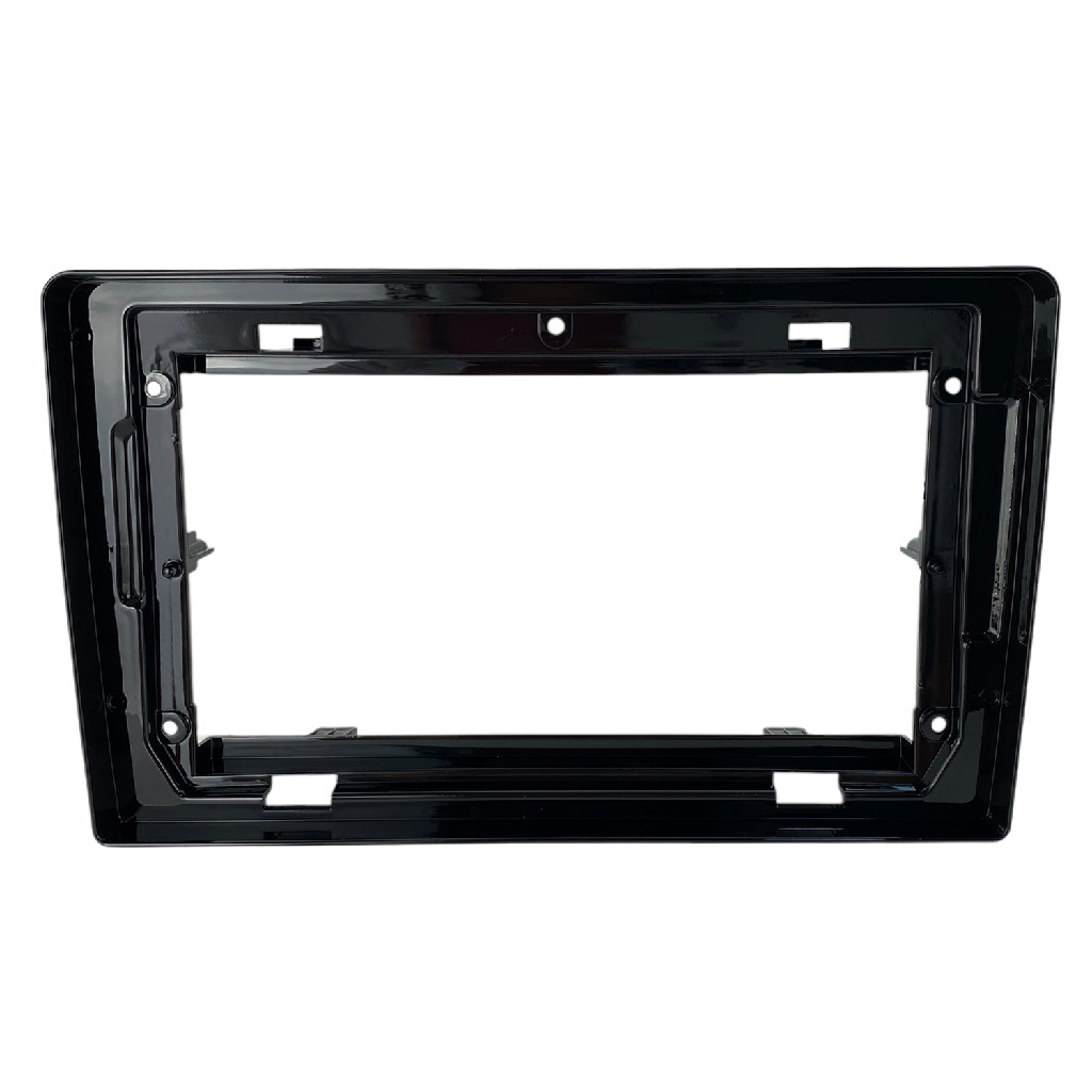 Moldura Painel Central Multimidia 9 Polegadas Mitsubishi L200 Triton 2018 a 2021 Ar Analógico Digital Black Piano
