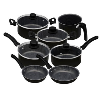 Conjunto de Panelas Antiaderente Eirilar Copacabana Preto 7 Peças em Oferta na Shopee