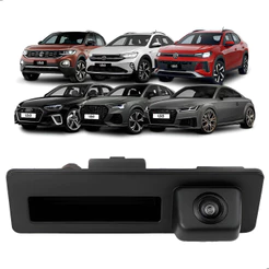 Câmera Ré Uppertech c/ Maçaneta VW Nivus Virtus T-Cross Jetta Audi A1 A3 A4 Q3 TT 12V Todos Anos