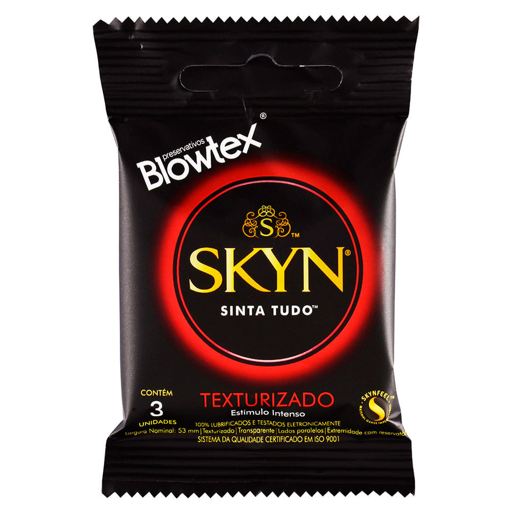 Preservativo Blowtex Skyn Texturizado 3 Unidades em Oferta na Shopee