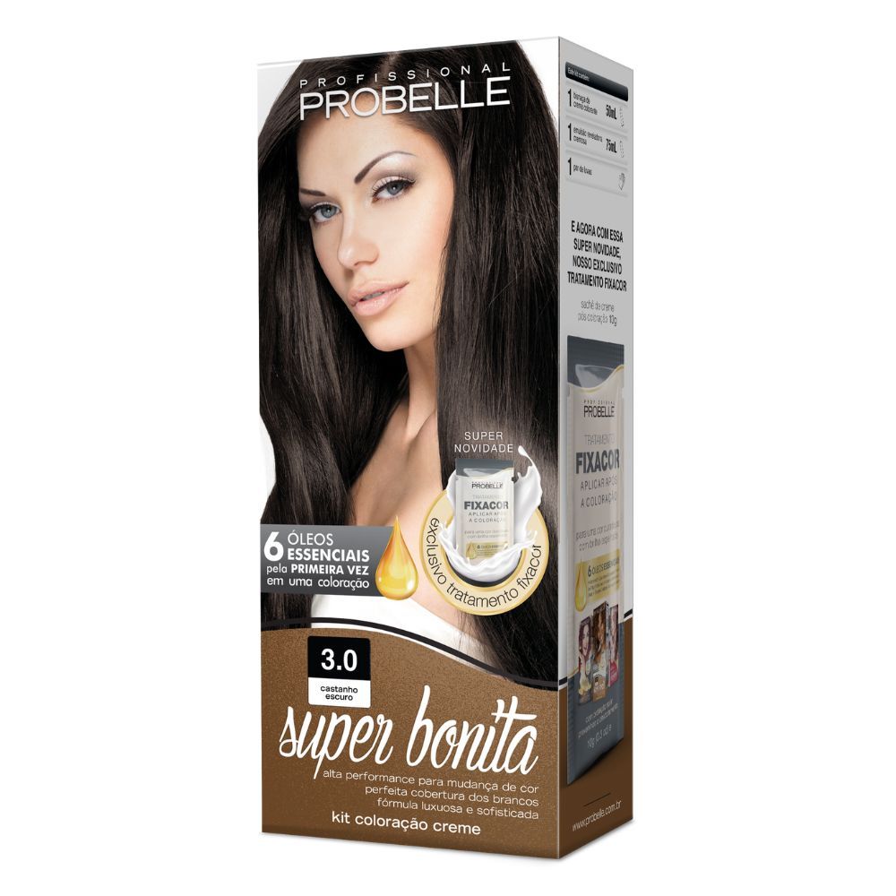 Tintura Probelle Super Bonita Castanho Escuro 3.0 em Oferta na Shopee