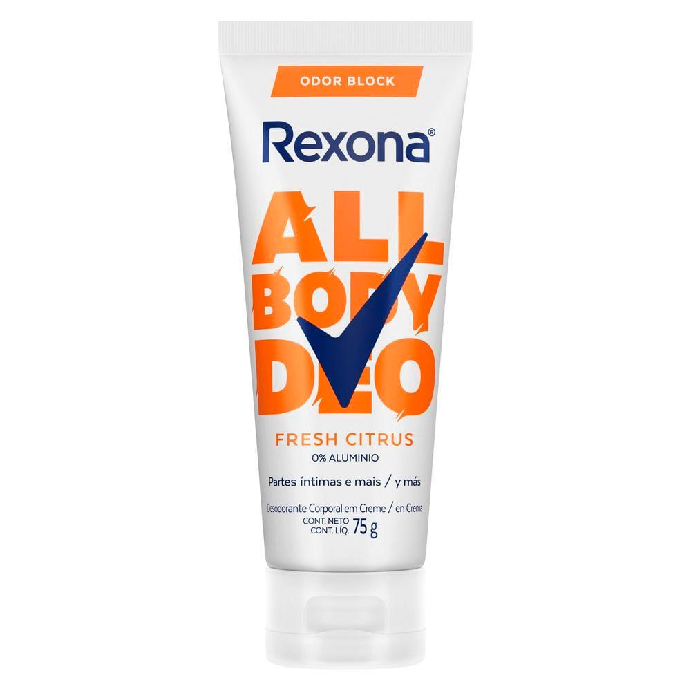 Desodorante Rexona Corporal All Body Deo Fresh Citrus Creme 75g em Oferta na Shopee