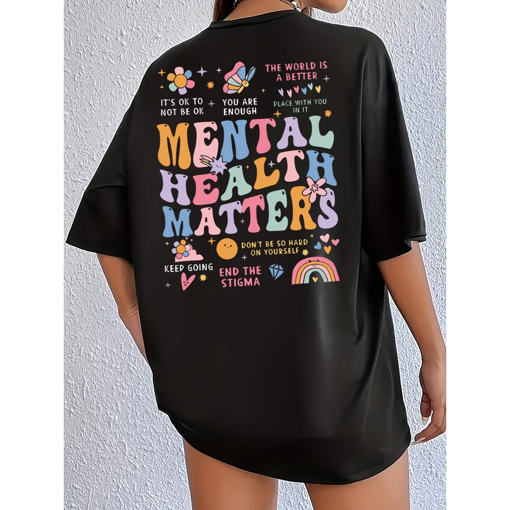Plus Size, Camiseta do P ao Plus Size com Estampa, Casual, Verão e Primavera, Roupas Oversized Femininas