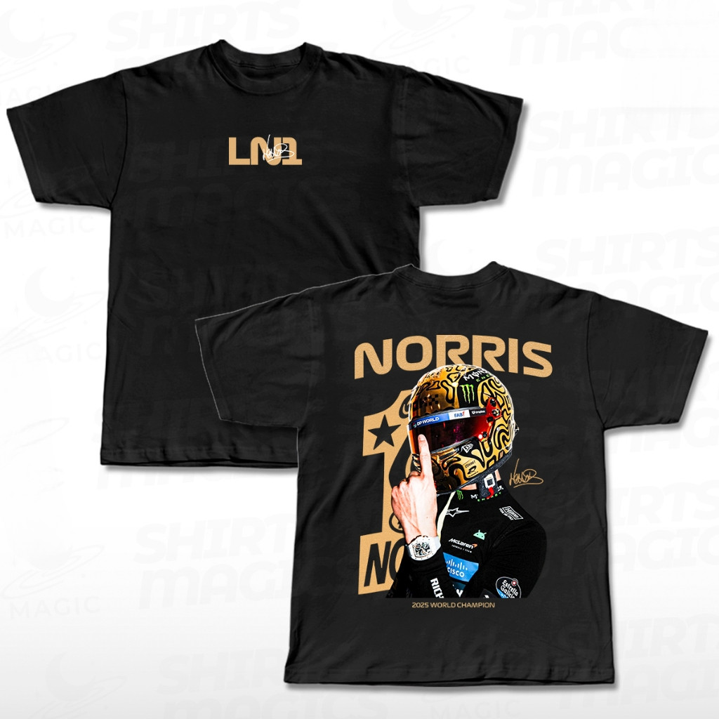 [Camiseta Premium em Algodão Puro]TT Camiseta Norris #1 Graphic Tee World Champion 100% Algodão - MAGIC RACING