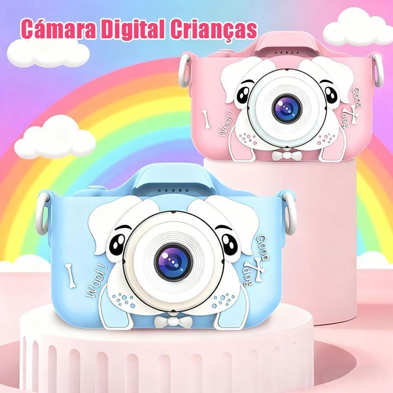 Mini Câmera Infantil Com Capa, Recarregável - Vídeo, Jogos, Fotos